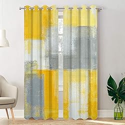Batmerry Grey Abstract Art Blackout Curtains for
