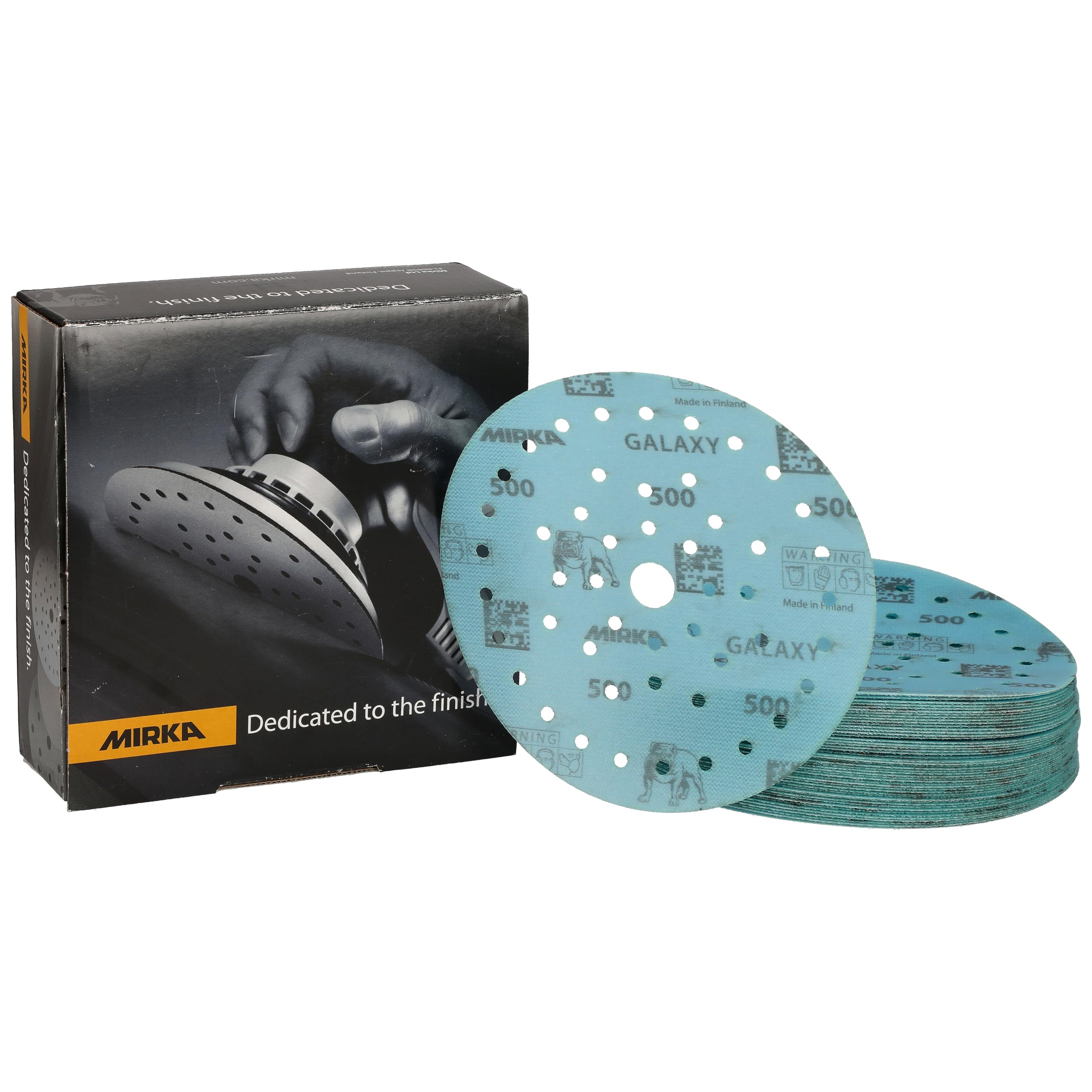 Mirka Galaxy epoxy sandpaper 150mm Hook & Loop grit 500 for sanding epoxy resin, wood, epoxy, rivertable / 50 pcs sanding discs — image 1