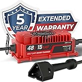FORM 48 Volt Golf Cart Battery Charger for EZGO RXV & TXT Golf Carts - 48V 15AMP Lead Acid Battery Charger