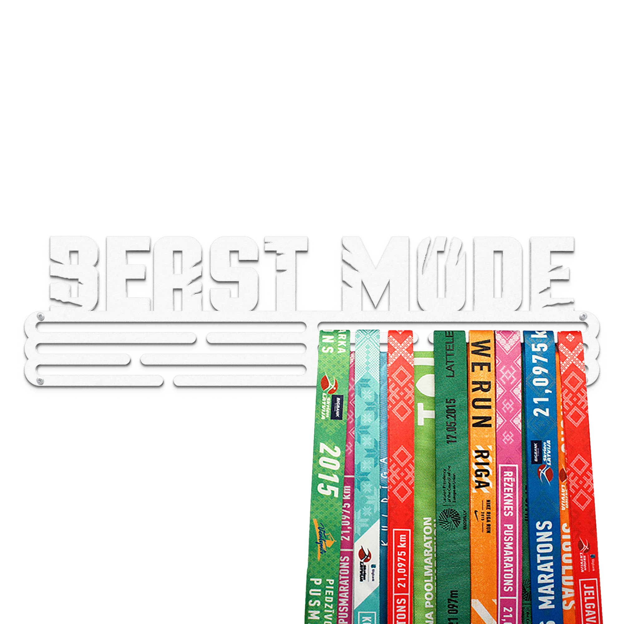 United Medals BEAST MODE Sport Medal Hanger Display | Matte White Steel Medal holder | Awards display rack for up to 48 medals