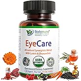Bodymune Advanced EyeCare | USDA Organic Eye Health Supplement with Lutein & Zeaxanthin | Maqui, Goji & Sea Buckthorn Extracts | 60-Day Supply | Vegan, Non-GMO, Made in USA