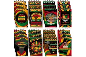 Containlol 24 Pieces Mini Juneteenth Notebooks, Juneteenth Theme Small Mini Memo Pad Juneteenth Pattern Notepads for Kids Gift, Juneteenth Party Favor Supplies, 8 Patterns