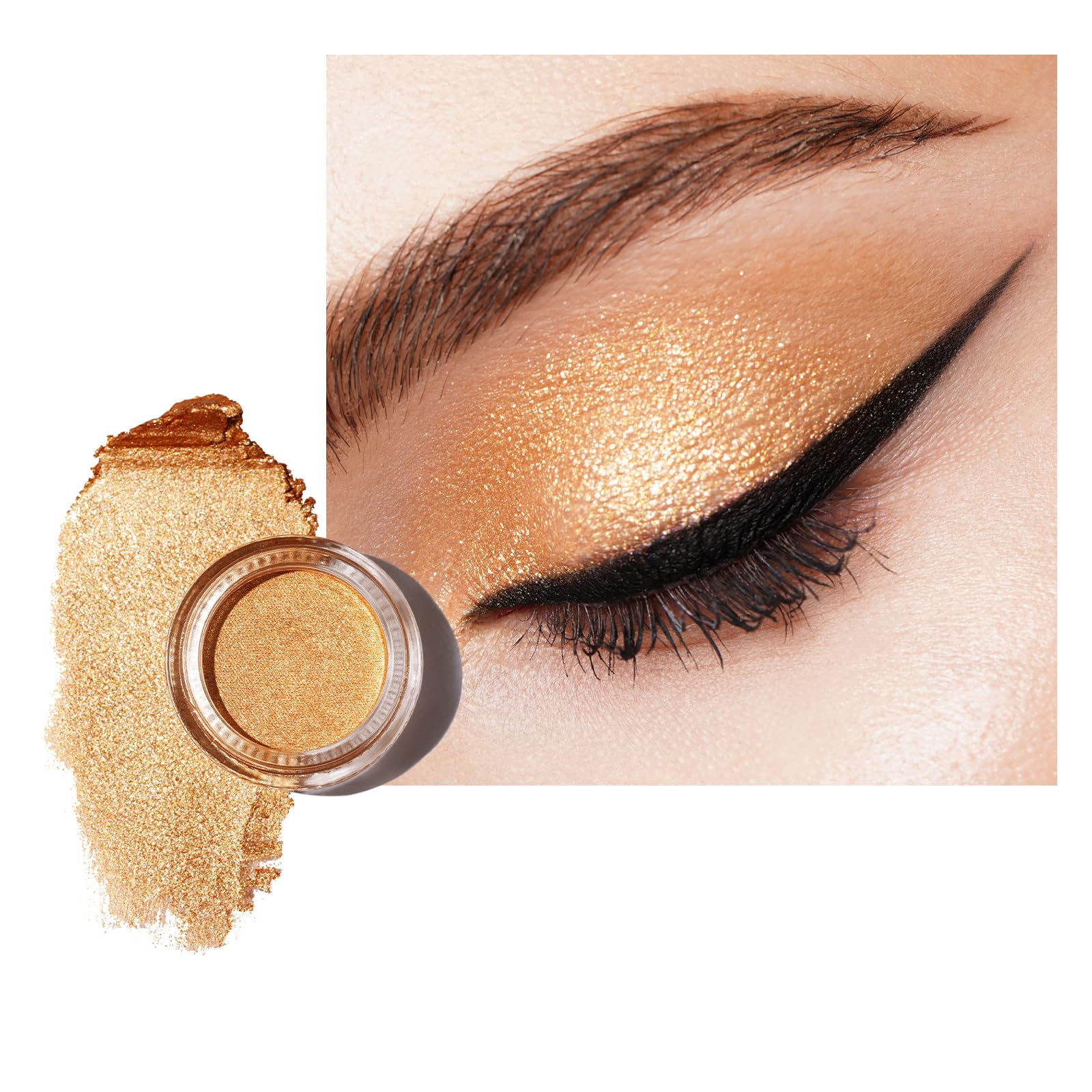 OULAC Cream Eyeshadow, Glitter Gold Eyeshadow, Holds Makeup For 12 Hours +, Waterproof and Sweatproof, Crease Resistant, Vegan | 06g, (17) Spiritual Gold — image 1