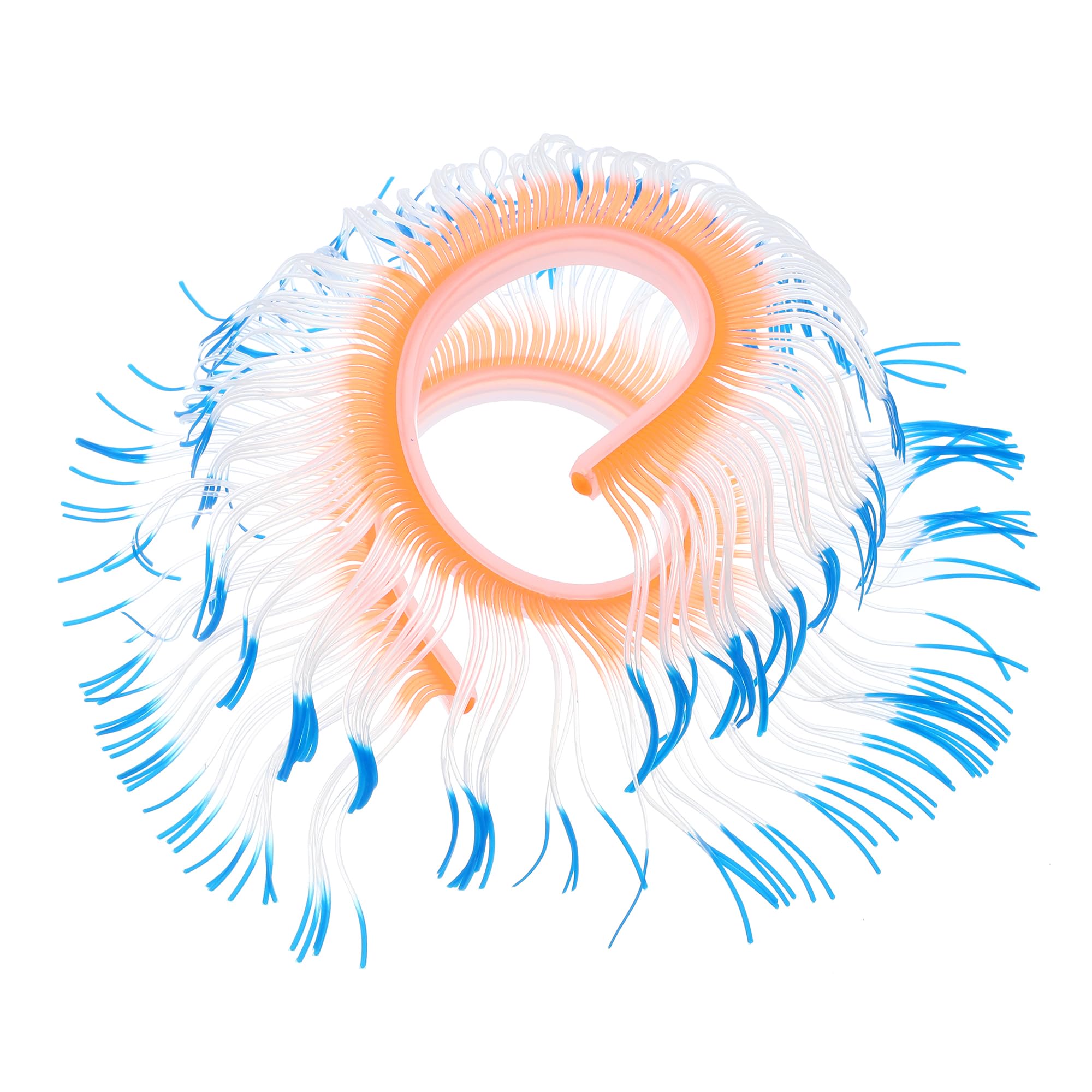 CAPASTEC Silicone Glowing Aquarium Changeable Anemone, Fluorescence Aquatic Artificial Coral for Fish Tank Decoration (Blue)