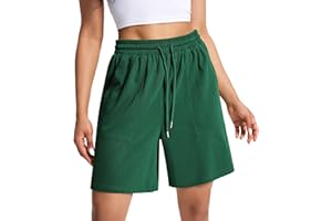 Auriviz Women's Cotton Sweat Shorts Casual Summer Short Loose Drawstring Lounge Running Athletic Shorts with Pockets