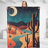 dhakalrlde Cactus Theme Throw Blanket - Soft Plush Flannel Blanket, Lightweight, Comfy, Fuzzy, Warm, Anti-Pilling for Sofa, Bedroom, Bed, Living Room, Outdoor 50in×60in
