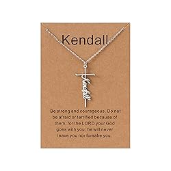 Lcherry Kendall Name Cross Necklace Personalized