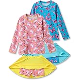 Liberty Pro 2 Pack: Girls Rash Guard Two Piece Bathing Suit Long Sleeve Swimsuit - Toddler Swimwear with Skirts Shorts 3T-12Y
