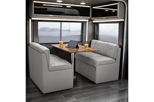 Qualitex De Leon RV Dinette, Bed with Storage, w/Oak Table, Ultimate Leather, Ash