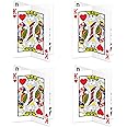 Beistle 4-Pack 3-D Playing Card Centerpieces, Table Decorations for Casino Themed Parties & Gatherings, Game Night Decorations with Poker Cards, 12”