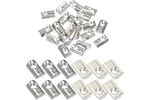 PATIKIL 4040 Series M8 t Slot Nuts, 20pcs Roll-in Spring Ball Loaded Elastic Nuts with 8mm Slot for Aluminum Extrusion Profil