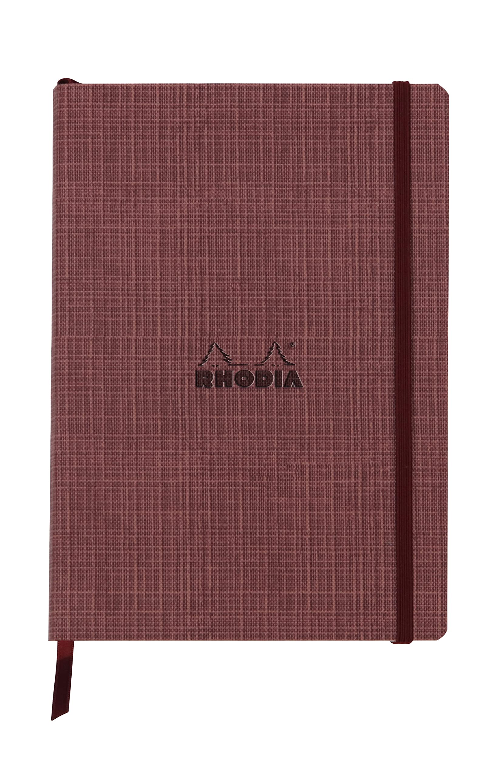 RHODIA 120034C - Softcover notebook - A5 14.8 x 21 cm - Ruled - 160 pages - Faux leather - Bookmark ribbon and elastic closure - Orange Botanique collection