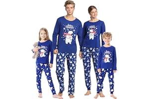 Hupohoi Family Matching Pajama Sets Cute Polar Bear Sleepwear Christmas Clothes Nighty