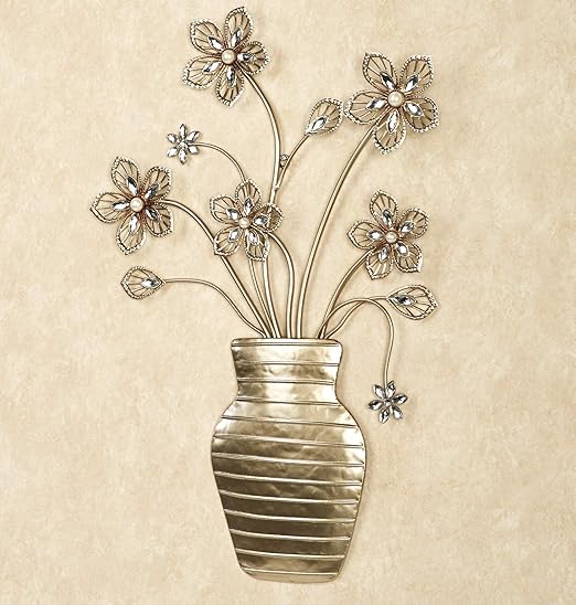 Amazon Com Touch Of Class Flower Bouquet Vase Metal Wall Decor