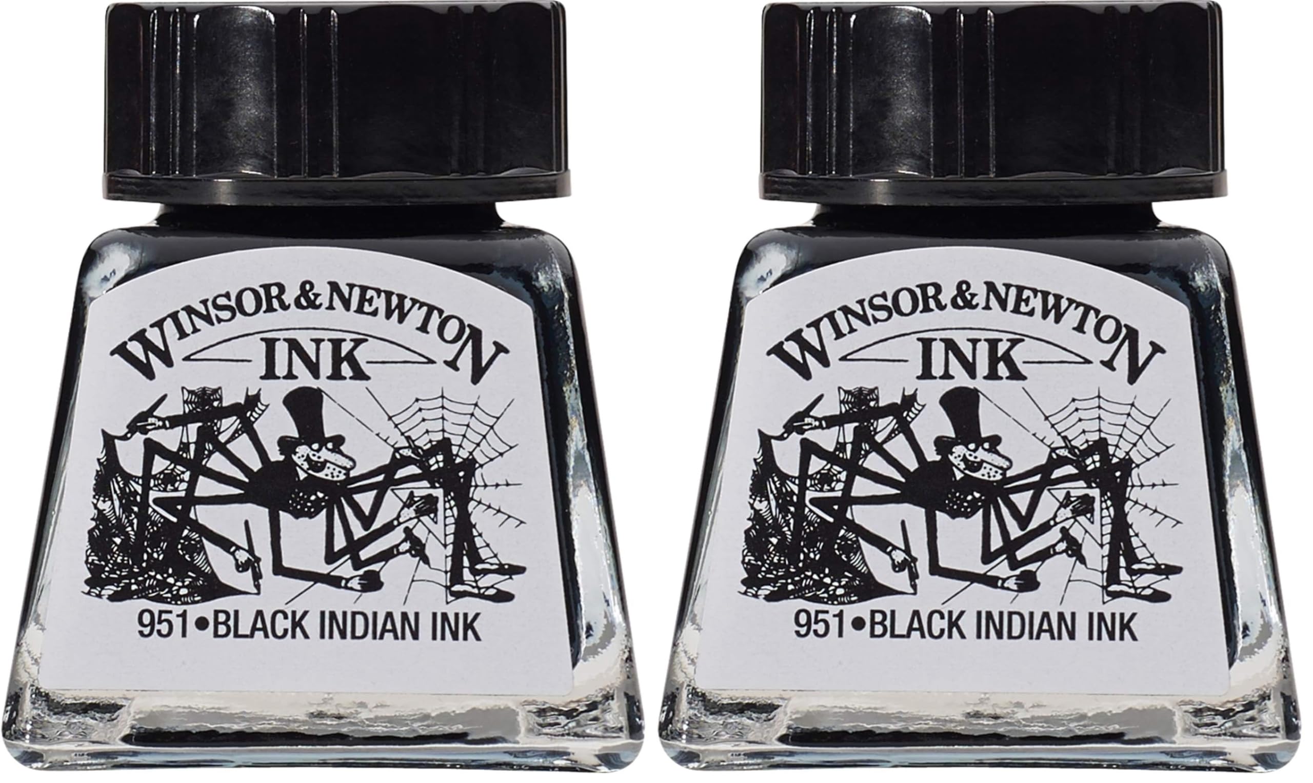Winsor & Newton 1005030 Drawing Ink 14ml Black Indian (Pack of 2)