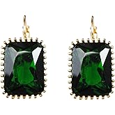 Navachi 18k Gold Plated White Crystal Oval Zircon Leverback Earrings