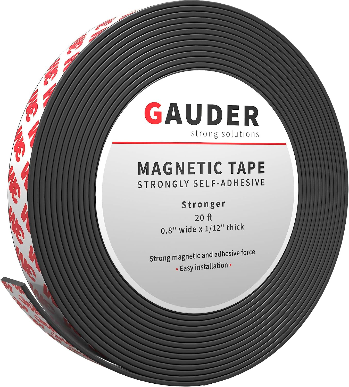 GAUDER Magnetic Tape with 3M Adhesive, Strong Self-Adhesive Magnet Strip