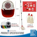 TDBS Red Floor Mop and Bucket Set 2 Mop Heads Pure Yarn Heavy Duty view 3