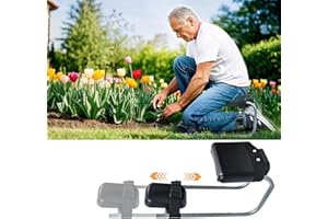 Terapaton Garden Kneeler Seat, Adjustable Height & Angle, Gardening Stool with Thick Kneeling Pad & Seat Cushion, Ergonomic Joint Protection for Gardeners (Carbon Black)