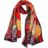 JWSilk Long Charmeuse Silk Scarf Classic Art Print