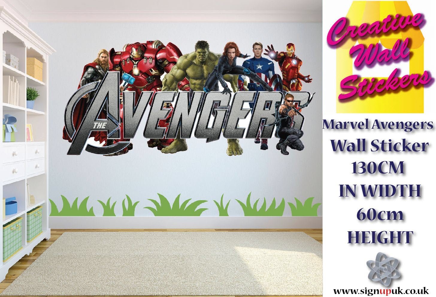 Childrens Wall Stickers Large Boys 3d Wall Stickers Bedroom Marvel Avengers