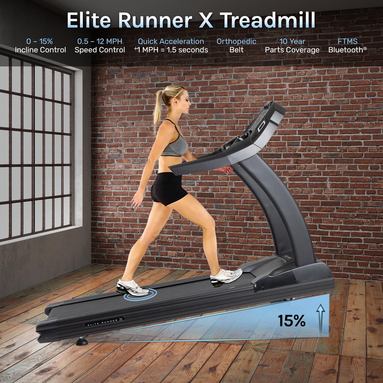 3G Cardio Elite Runner X Treadmill - Commercial Grade - FreeSync FTMS Bluetooth Connectivity - 4.0 HP - Large Ortho Flex Shock Suspension System Deck - Marathon Training - 400 lb Capacity