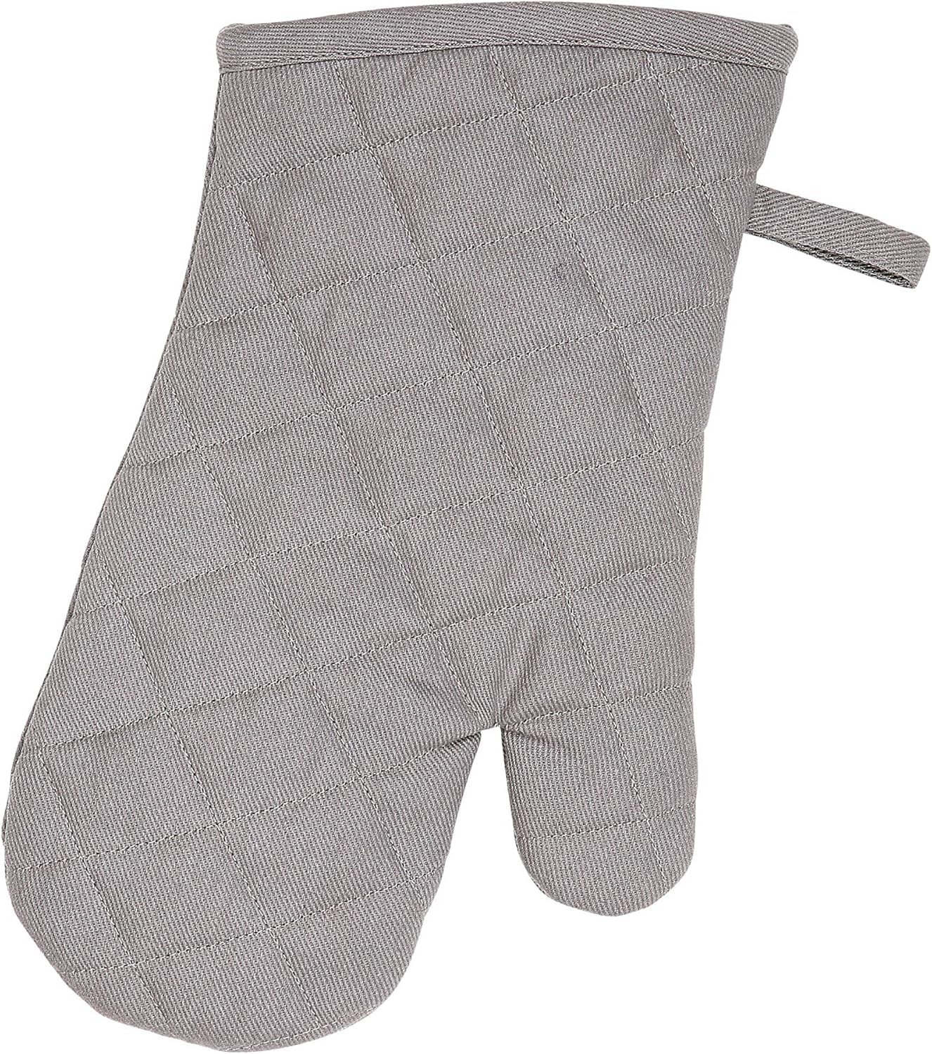 Dexam Love Colour Oven Gauntlet, Slate Grey, 100% Cotton, Quilted Diamond Pattern, Heat Resistant Kitchen Glove with Hanging Loop