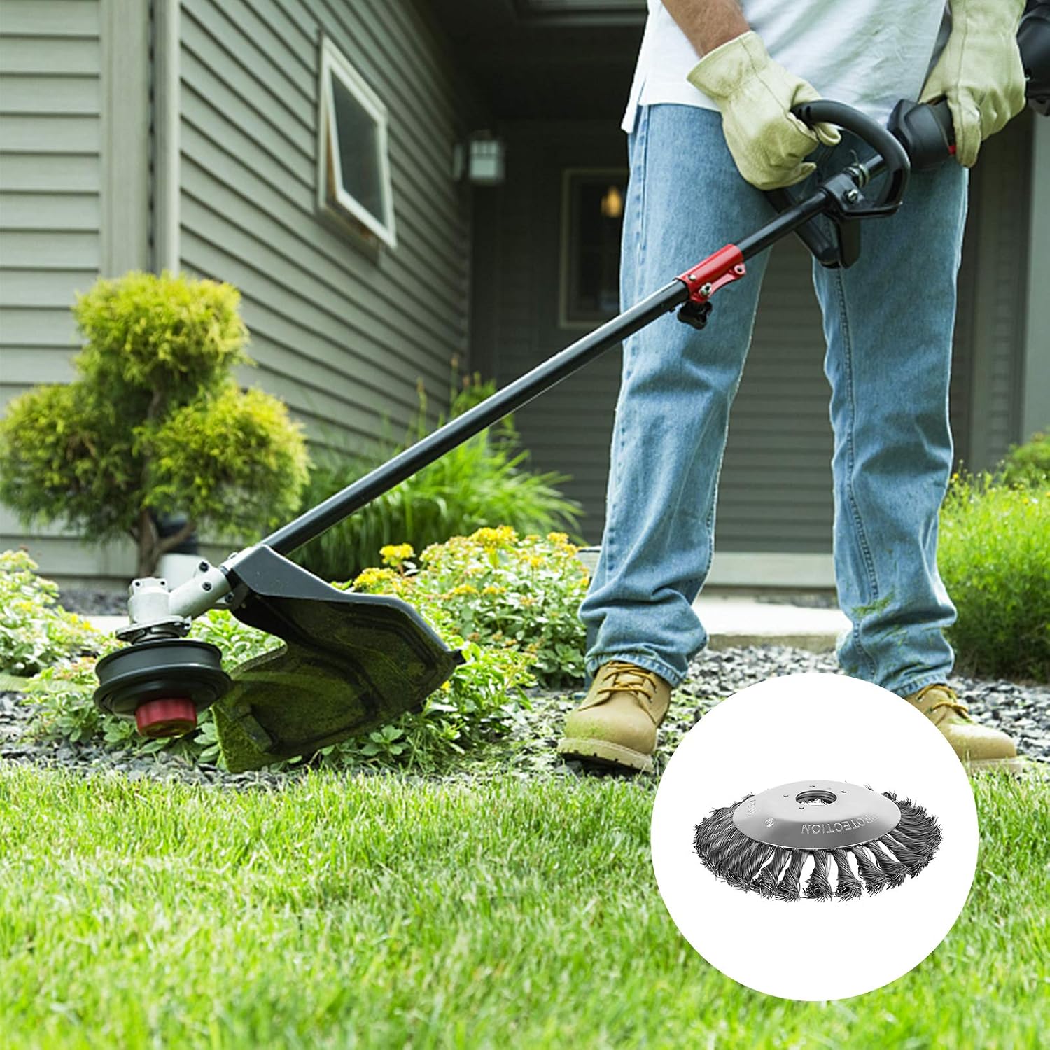 Huayue Grass Trimmer Cutter Head, Weed Brush Attachment Steel Wire ...