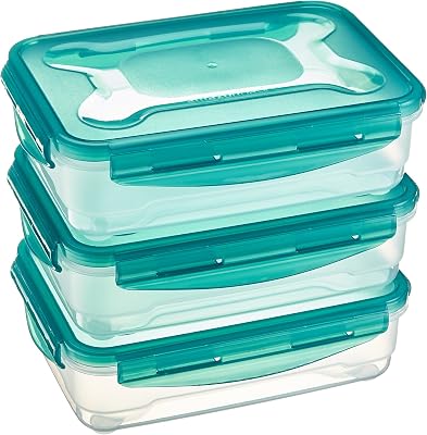 Lot de 3 boîtes de conservation hermétiques, 3 x 1.2 litres, Transparent