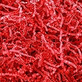 Outus 1lb Red Crinkle Cut Paper Shred Filler Shredded Paper for Gift Box Gift Basket Bag Filler Red Grass Tissue for Valentine's Day Holiday Packaging Wrapping