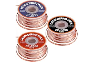 JoTownCand 3PCS Premium Desoldering Wick - 3 Sizes Solder Wick Braid (0.08", 0.1", 0.12" x 10FT) | No Clean Desoldering Braid & Solder Remover | Effortlessly Desolder Wick for PCB Repair & Electronics