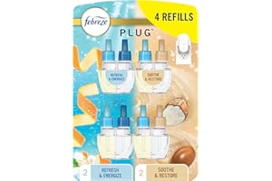 Febreze Plug In Air Freshener, Odor-Fighting Scented Oil Refill, Air Fresheners for Home and Bathroom and Kitchen, Long Lasti