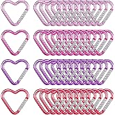Shimeyao 40 Pcs Heart Keychain Clips Bulk, Aluminum Alloy Snap Heart Shaped Clips for Keys Backpack Outdoor Camping Hammock Dog Leash Water Bottles Holder Traveling Gifts