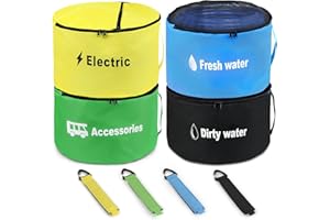 CONEPY RV Sewer Hose Storage Bags 4 Pack, Waterproof Dual Zipper Closure Bags for RV Storage and Organization, Large RV Storage Bags for Fresh/Black Water Hoses, Electrical Cords and RV Accessories