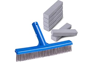 Adnee 7 Pcs Pumice Stone and Pool Brush Kit-Pool Pumice Stones and 10" Stainless Steel Pool Brush-Pumice Stone Set with Pool Brush to Remove Rust Spots Calcium Deposits