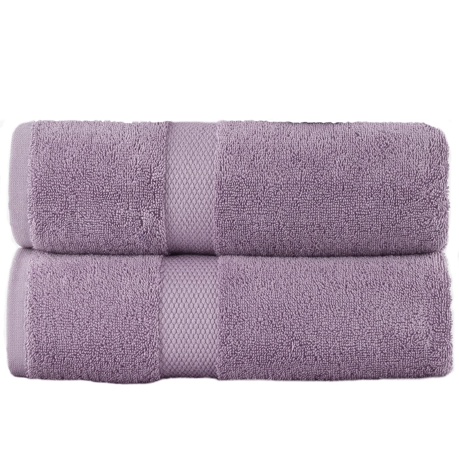 Sue Rossi 100% Egyptian Combed Cotton Hand Towels, Pack Of 2, Very Soft & Absorbent, Quick Dry 600gsm Thick Bathroom Or Kitchen Towel Set. (Lavender)
