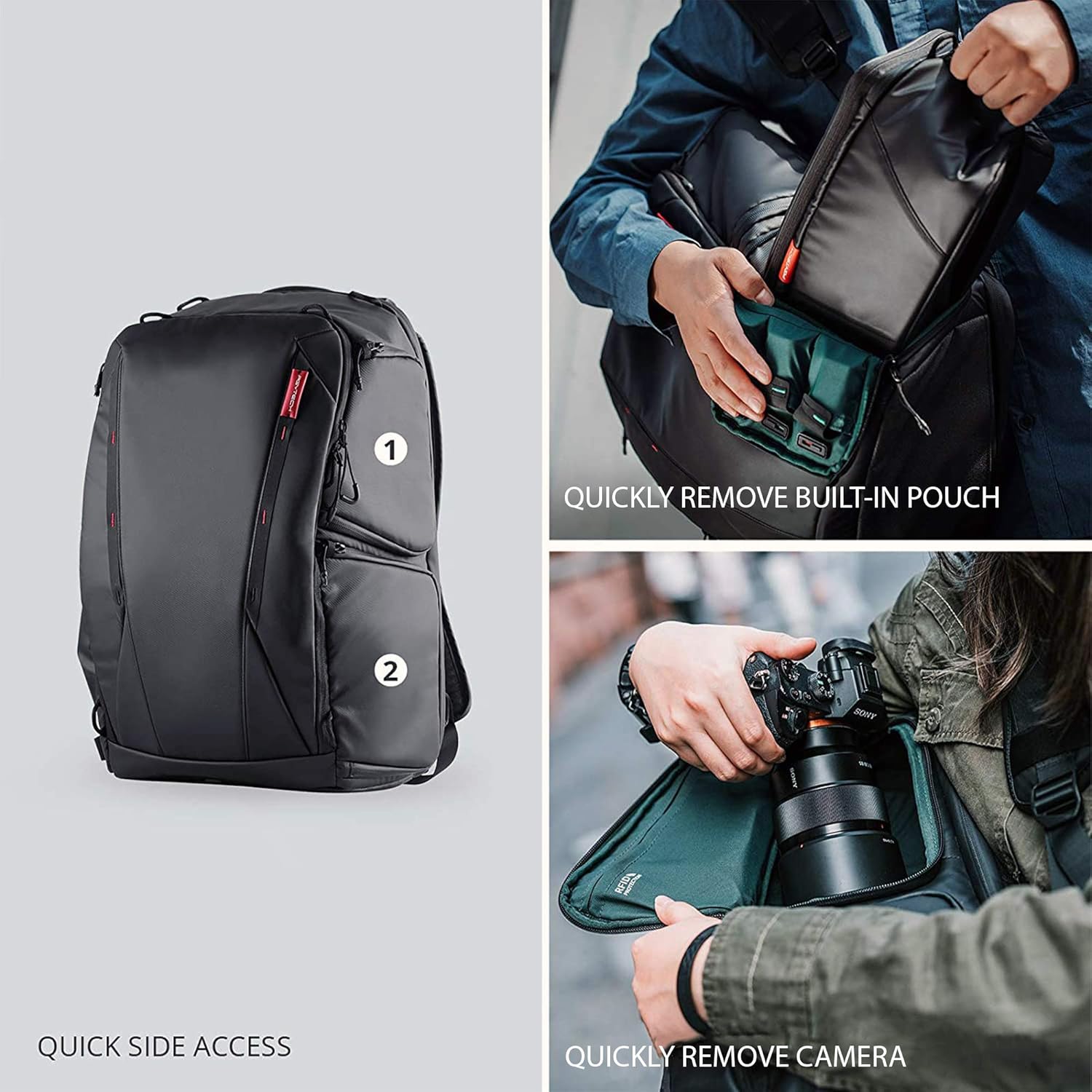 PGYTECH OneMo Waterproof Camera Backpack, Drone Case with 15.6" Laptop Compartment, Custom Dividers, Travel Bag Compatible with DJI Sony Canon Nikon DSLR/SLR Mirrorless Camera Tripod (Twilight Black) : Electronics