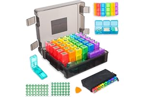 Monthly Pill Organizer 3 Times a Day - Portable Pill Box with Weekly Travel Bag - Large Capacity 30 Day Pill Case with Pill C
