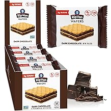 Rip Van Dark Chocolate Wafer Cookies - Healthy Snacks - Non GMO, Keto, Low Carb, Low Sugar (2g), Low Calorie and Vegan, 16 Co