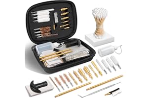 GLORYFIRE Gun Cleaning Kit .22,.35,.45 Caliber 9mm Cleaning Kit&Pistol Cleaning Kit Brass Brush and Brass Jag Adapter with Portable Case