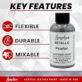 Angelus Leather Paint Pewter 4 Ounce Jar 732-04-143 view 2