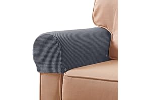 subrtex Stretch Armrest Covers Spandex Arm Covers for Chairs Couch Sofa Armchair Slipcovers for Recliner Sofa with Twist Pins