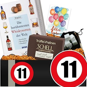 Zahl - 11 | Whisky Box mit Whiskey-Schokolade | Geschenke 11. Jubiläum Frau
