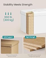 SONGMICS Storage Ottoman Foldable Cube with Storage 300 kg Cloud White view 4