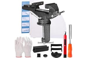 Liaakrr Golf Grip Kit for Regripping Golf Clubs, Golf Club Regripping Kit- Portable Table Vise Clamp, Hook Blade, 13 Tape Strips (2"x10"), Rubber Sleeve for DIY/Pro Club Repair-Complete Grip Replacement Tool Set for Home or Travel