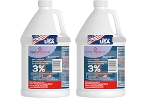 Epic Medical Supply 3% Hydrogen Peroxide - First Aid Antiseptic & Multipurpose Cleaner - Topical Wash for Cuts, Scrapes and Minor Cuts - H2O2 Hydrogen Peroxide 3 Percent USP Solution (2 Gallon)