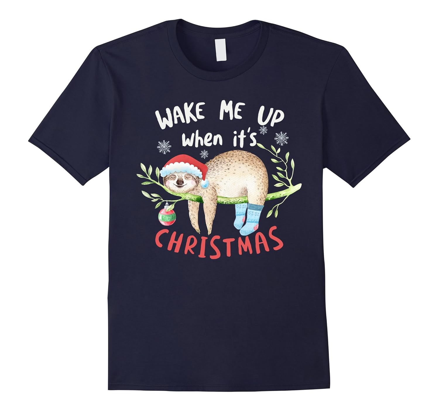 Wake Me When It's Christmas - Cute Sloth Christmas Shirt-Rose