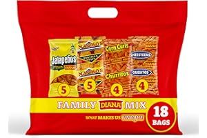 PRODIANA Diana Jalapeños, Nachos, Churritos and Quesitos Variety Pack, 16.8 Oz Snacks (Pack of 18)