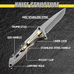 Carimee Pocket Knife 3.3”, Premium Folding EDC