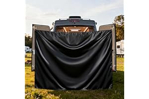 SOMKISL 7.5x6 ft Waterproof Hatchback Cabana with Magnets & Car Privacy Curtain - Adjustable Rear Door Cover for SUV Van, Camping Shower